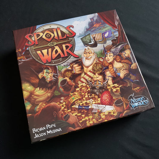 Image shows the front cover of the box of the Spoils Of War board game