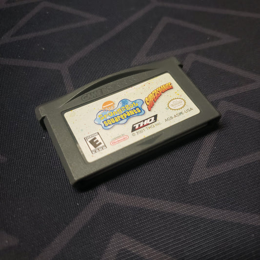 Image shows the front of the cartridge for the video game Spongebob Squarepants: Supersponge for Nintendo Game Boy Advance