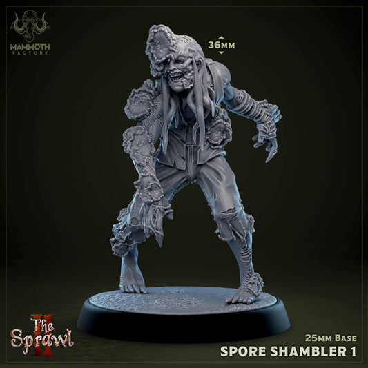 Image shows a 3D render of a fungus zombie gaming miniature