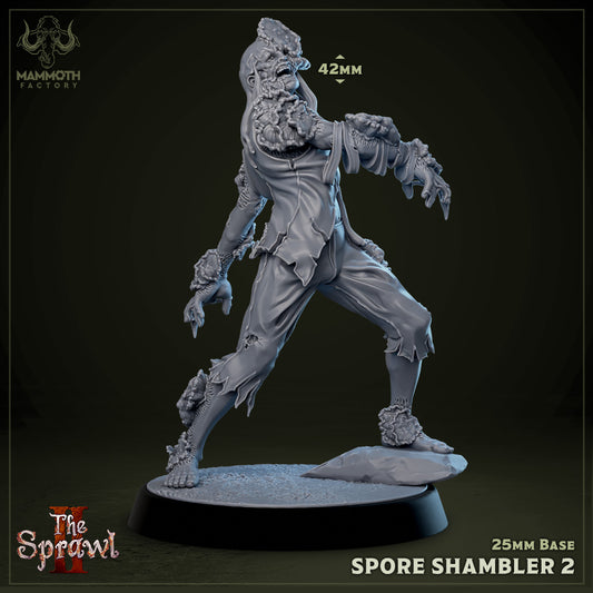 Image shows a 3D render of a fungus zombie gaming miniature