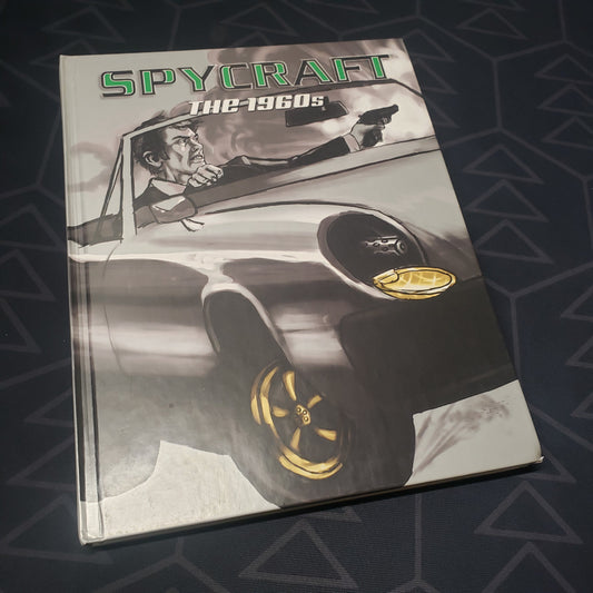 Image shows the front cover of the 1960s Decade Book for the roleplaying game Spycraft
