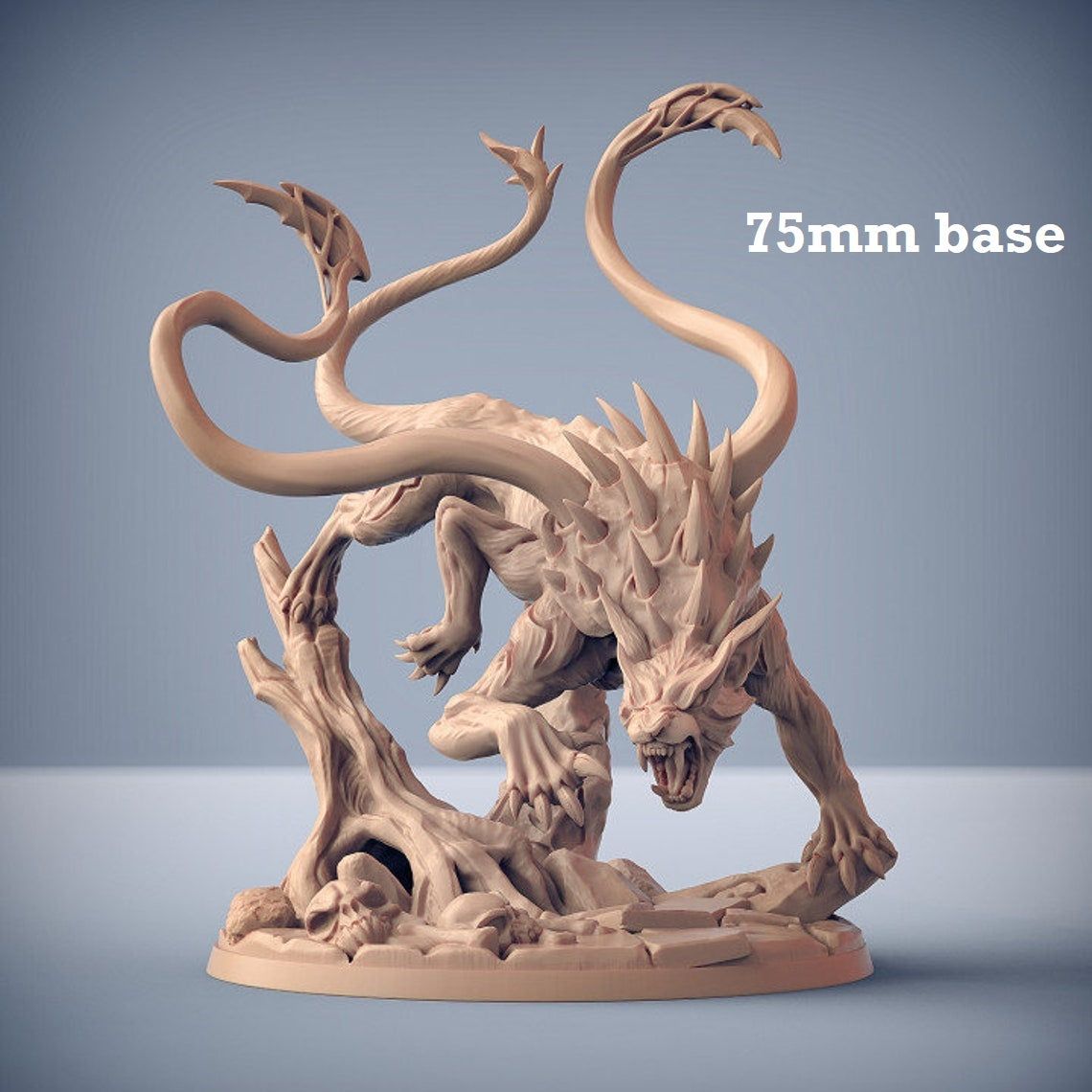 Image shows a 3D render of a displacer beast gaming miniature