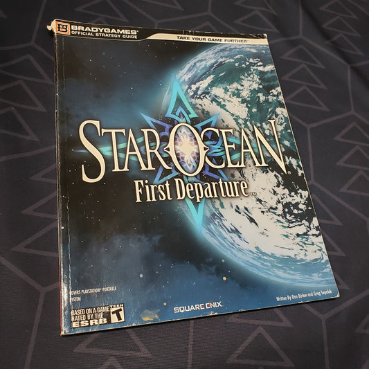 Image shows the front cover of the Star Ocean: First Departure strategy guide book