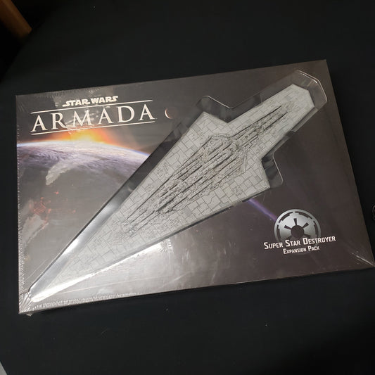 Image shows the front cover of the box of the Super Star Destroyer Expansion Pack for the miniatures game Star Wars Armada