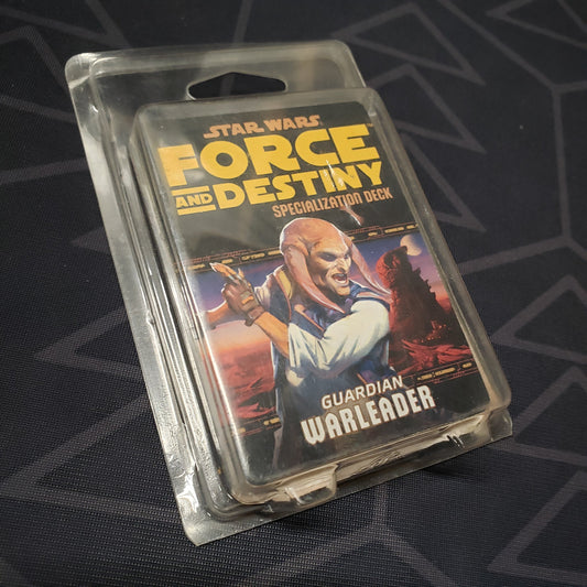 Image shows the front of the packaging of the Guardian Warleader Deck box for the roleplaying game Star Wars: Force and Destiny