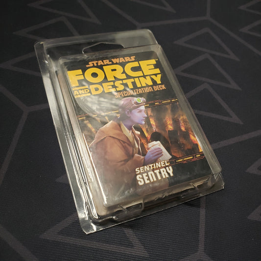 Image shows the front of the clamshell packaging for the Sentinel Sentry Deck for the roleplaying game Star Wars: Force and Destiny