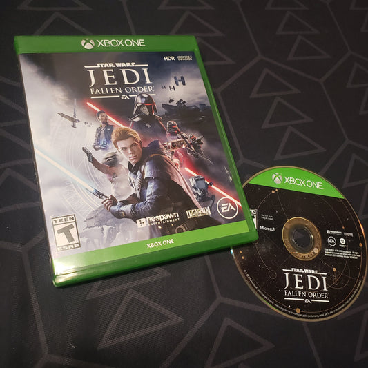 Image shows the case and disc for the video game Star Wars Jedi: Fallen Order for Xbox One