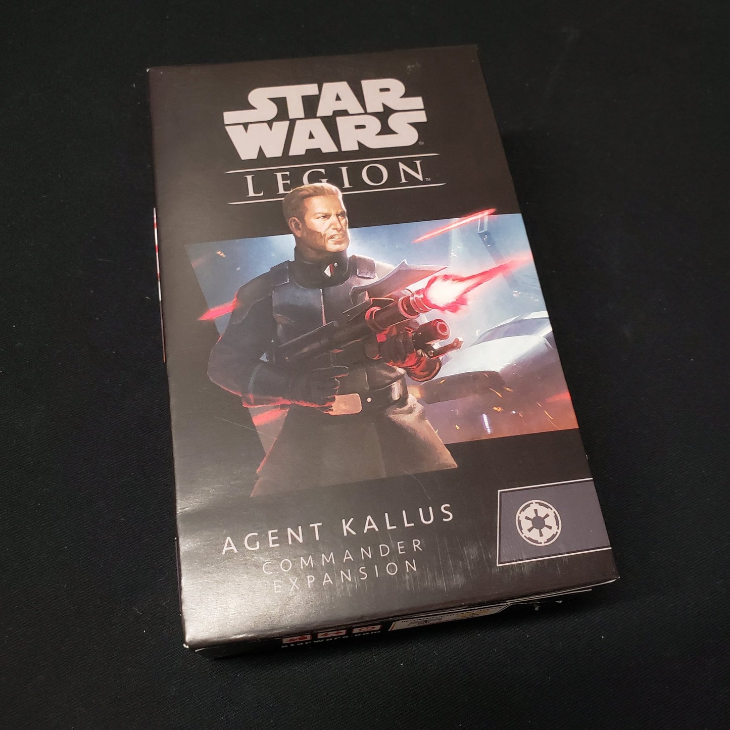 Image shows the front of the package for the Agent Kallus Commander expansion pack for the Star Wars Legion miniatures game