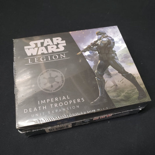 Image shows the front of the package for the Imperial Death Troopers Unit expansion pack for the Star Wars Legion miniatures game
