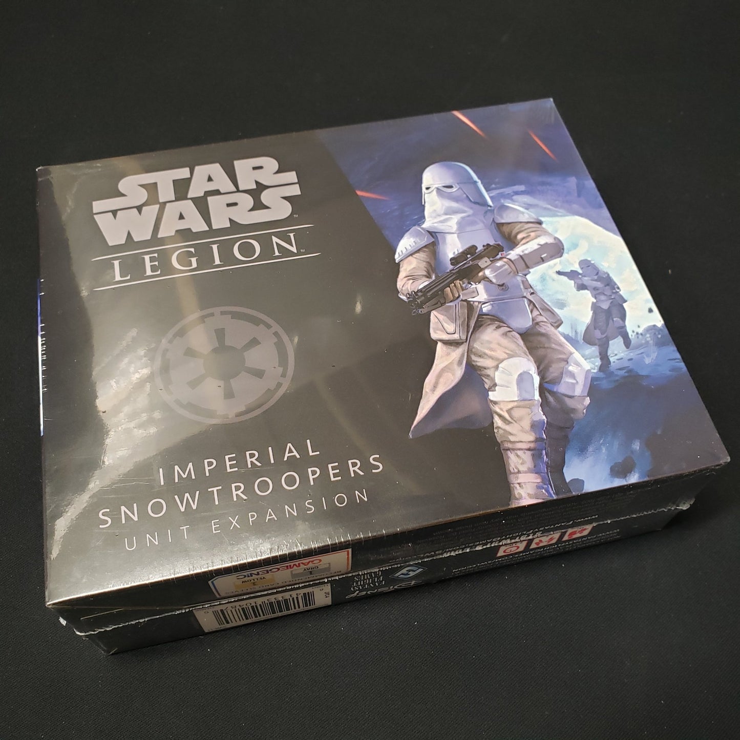 Image shows the front of the package for the Imperial Snowtroopers expansion pack for the Star Wars Legion miniatures game