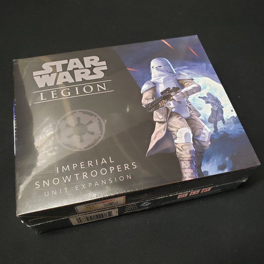Image shows the front of the package for the Imperial Snowtroopers expansion pack for the Star Wars Legion miniatures game