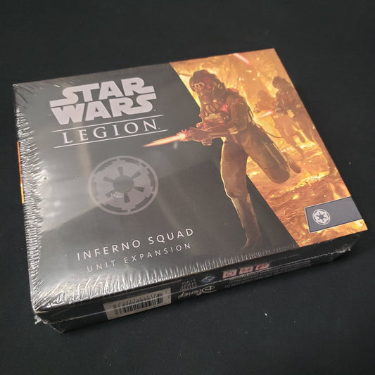 Image shows the front of the package for the Inferno Squad expansion pack for the Star Wars Legion miniatures game