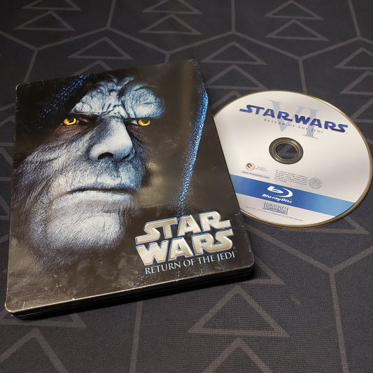 Image shows the steelbook case & disc for Star Wars: Return of the Jedi on Blu-Ray