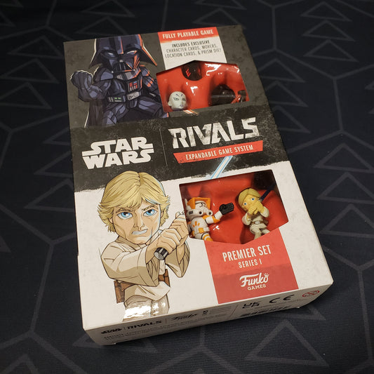 Image shows the front cover of the box of the Series 1 Premier Set for the expandable board game Star Wars Rivals