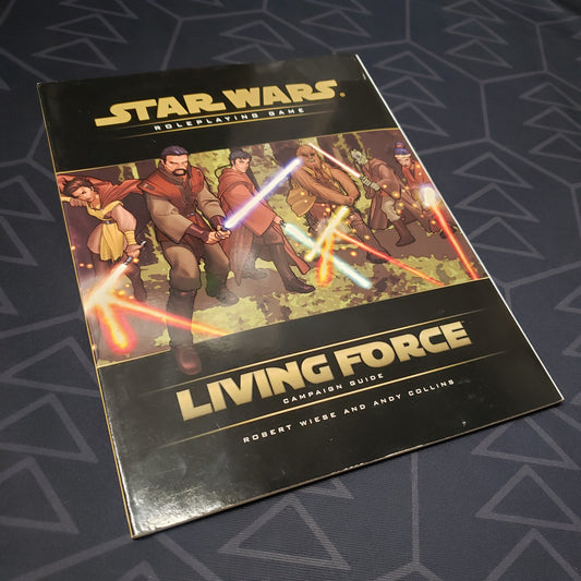 Image shows the front cover of the Living Force Campaign Guide book for the Star Wars Roleplaying Game