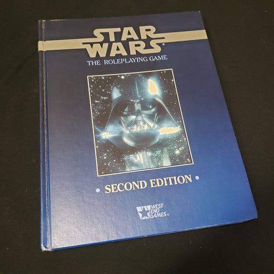 Image shows the front cover of the core rulebook for the second edition Star Wars roleplaying game