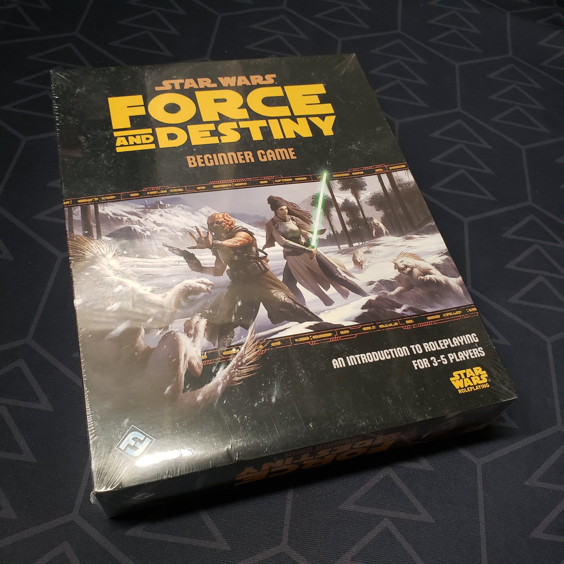 Image shows the front cover of the Force and Destiny Beginner Game box for the Fantasy Flight Star Wars roleplaying game