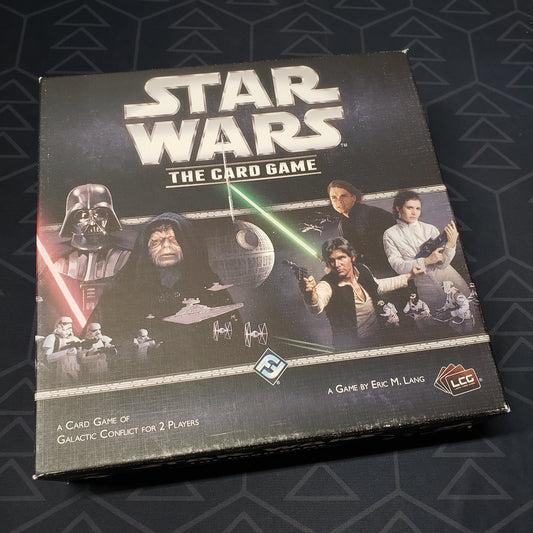 Image shows the front cover of the box of Star Wars: The Card Game