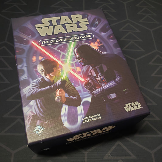 Image shows the front cover of the box of Star Wars: The Deckbuilding Game