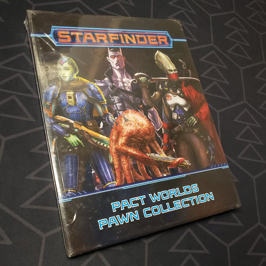 Image shows the front cover of the Pact Worlds Pawn Collection pack for the roleplaying game Starfinder 1E