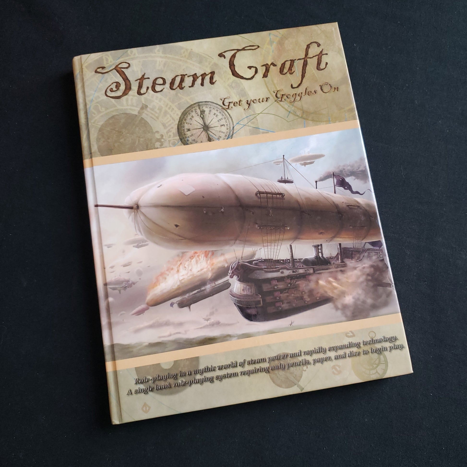 Image shows the front cover of the SteamCraft roleplaying game book