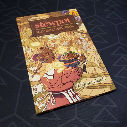 Image shows the front cover of the core rulebook for the roleplaying game Stewpot