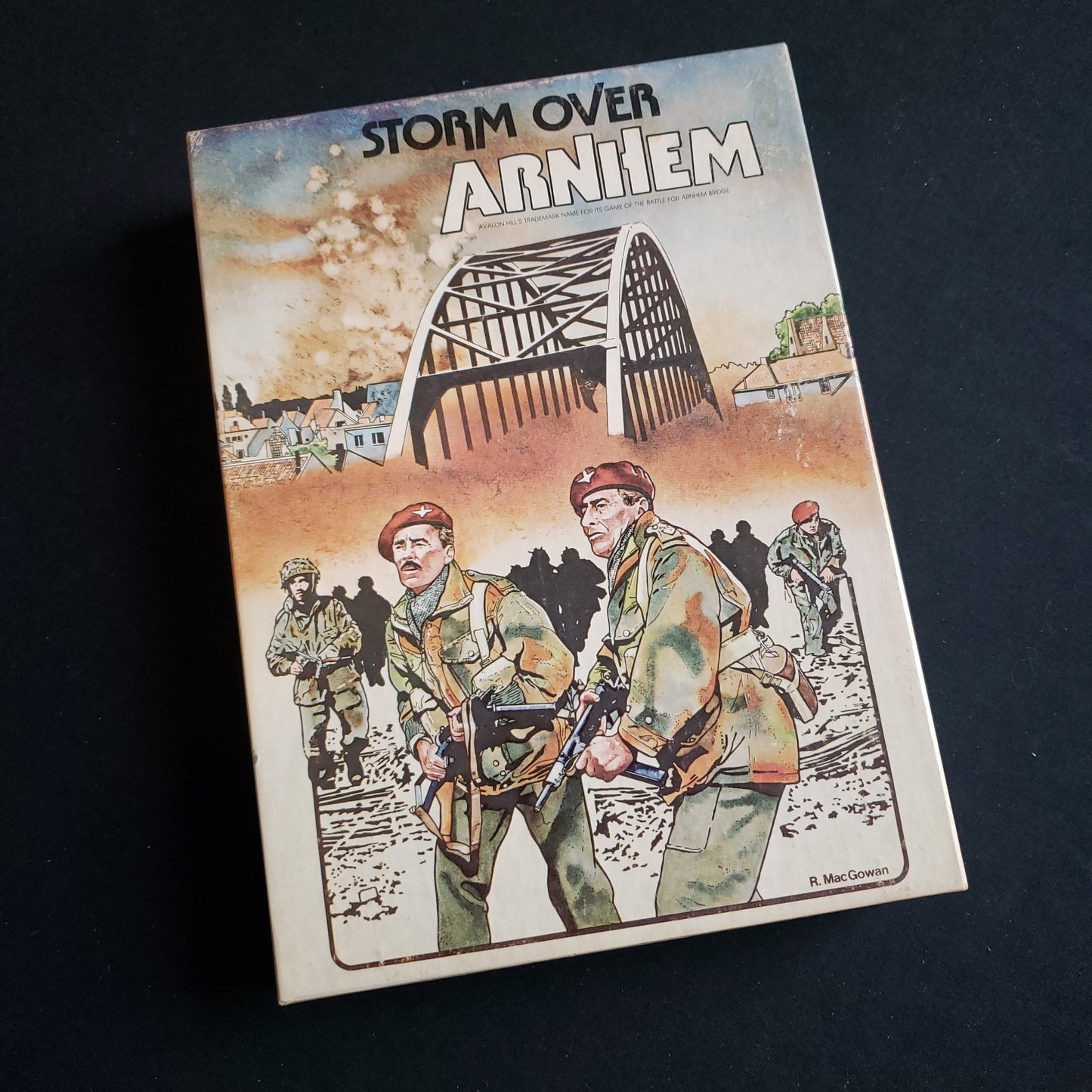 Image shows the front cover of the box of the Storm Over Arnhem board game