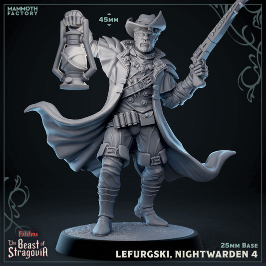 Image shows a 3D render of a human ranger gaming miniature.