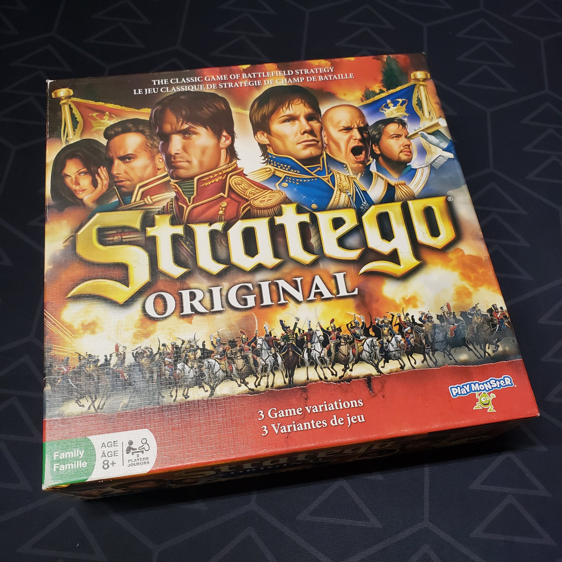 Image shows the front cover of the box for the Stratego Original board game