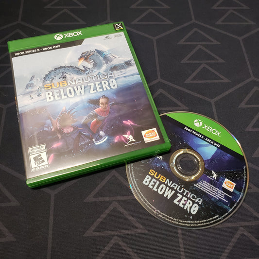Image shows the case and disc for the video game Subnautica: Below Zero for Xbox Series X