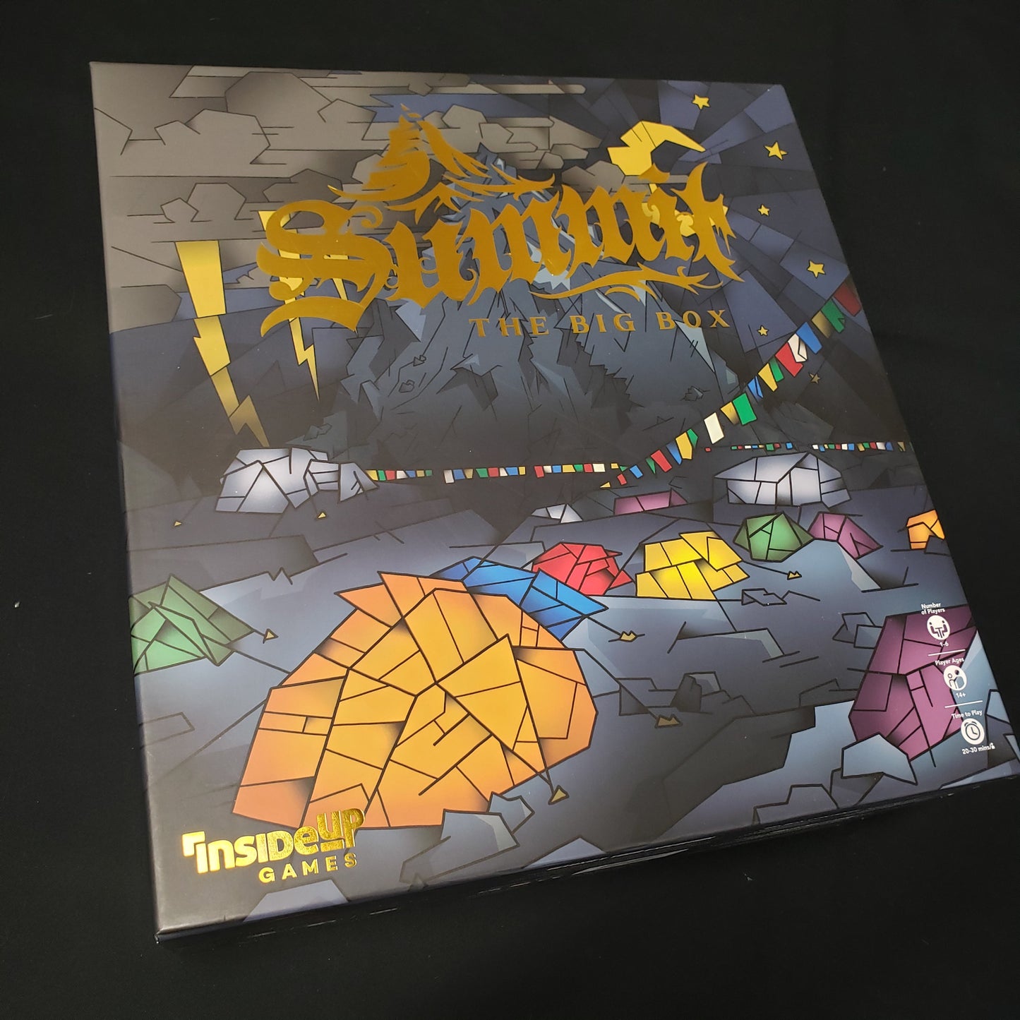 Image shows the front cover of the box for the board game Summit: The Big Box