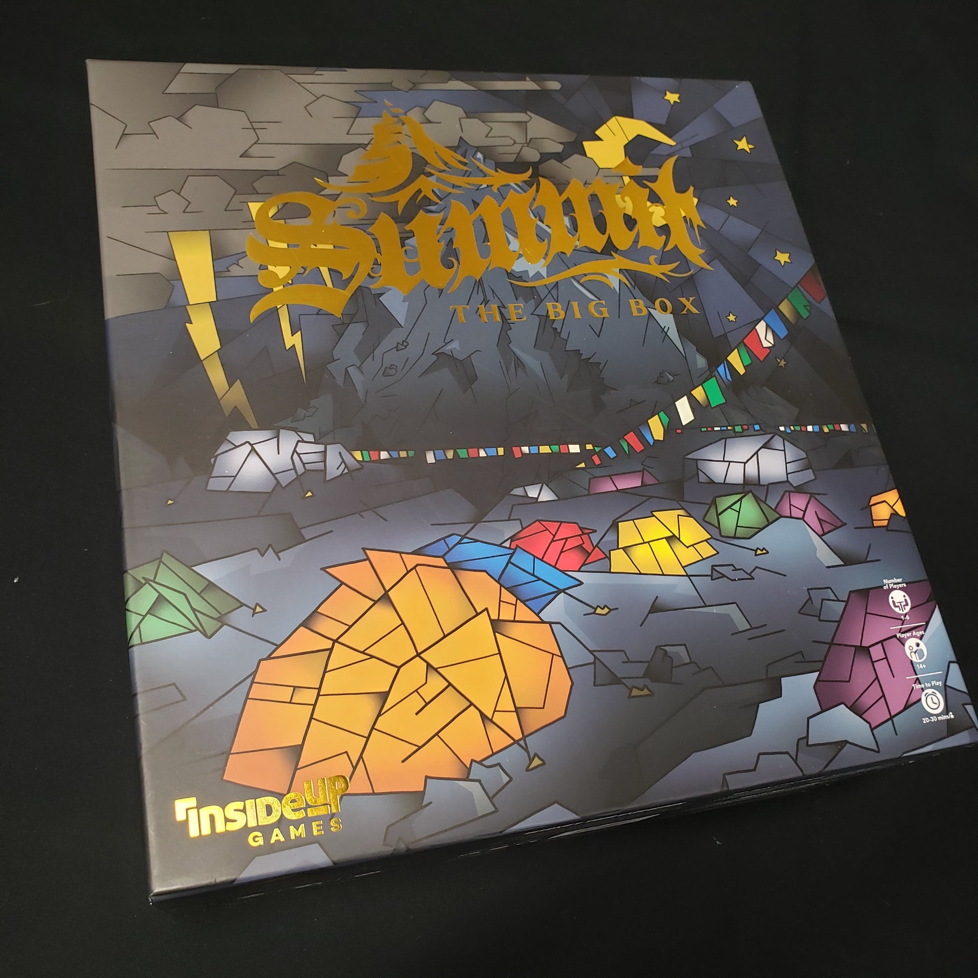 Image shows the front cover of the box for the board game Summit: The Big Box