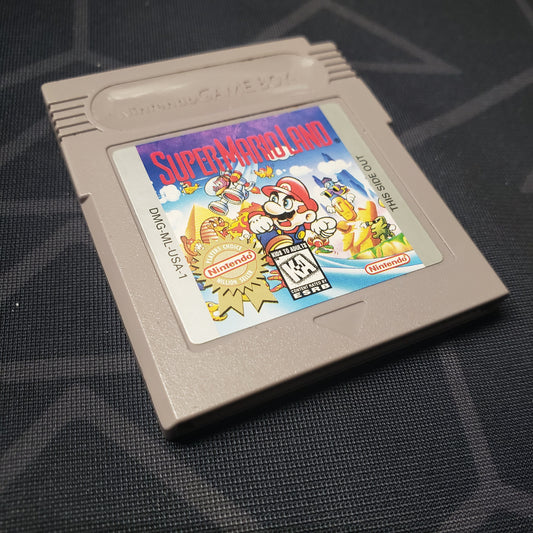 Image shows the front of the cartridge for the video game Super Mario Land for Nintendo Game Boy