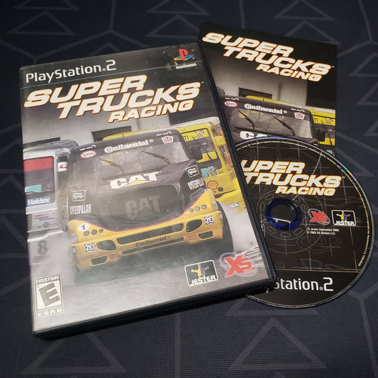 Image shows the case, manual and disc for the video game Super Trucks Racing for Playstation 2