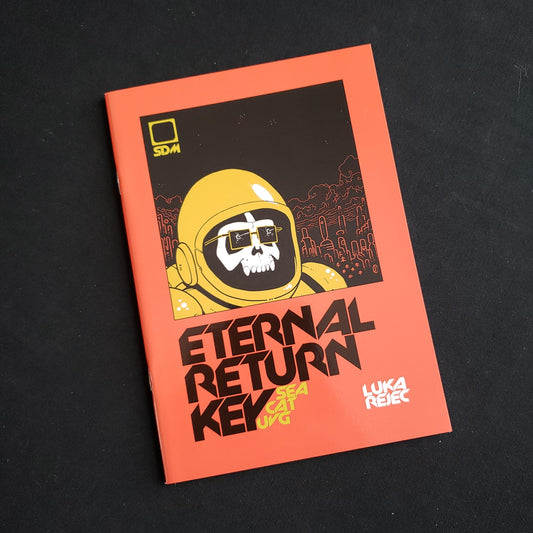Image shows the front cover of the Synthetic Dream Machine: Eternal Return Key roleplaying game book