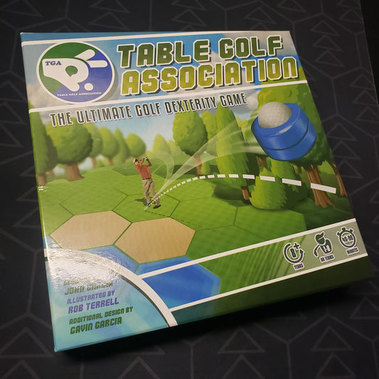Image shows the front cover of the box for the Table Golf Association (Pro Edition) board game