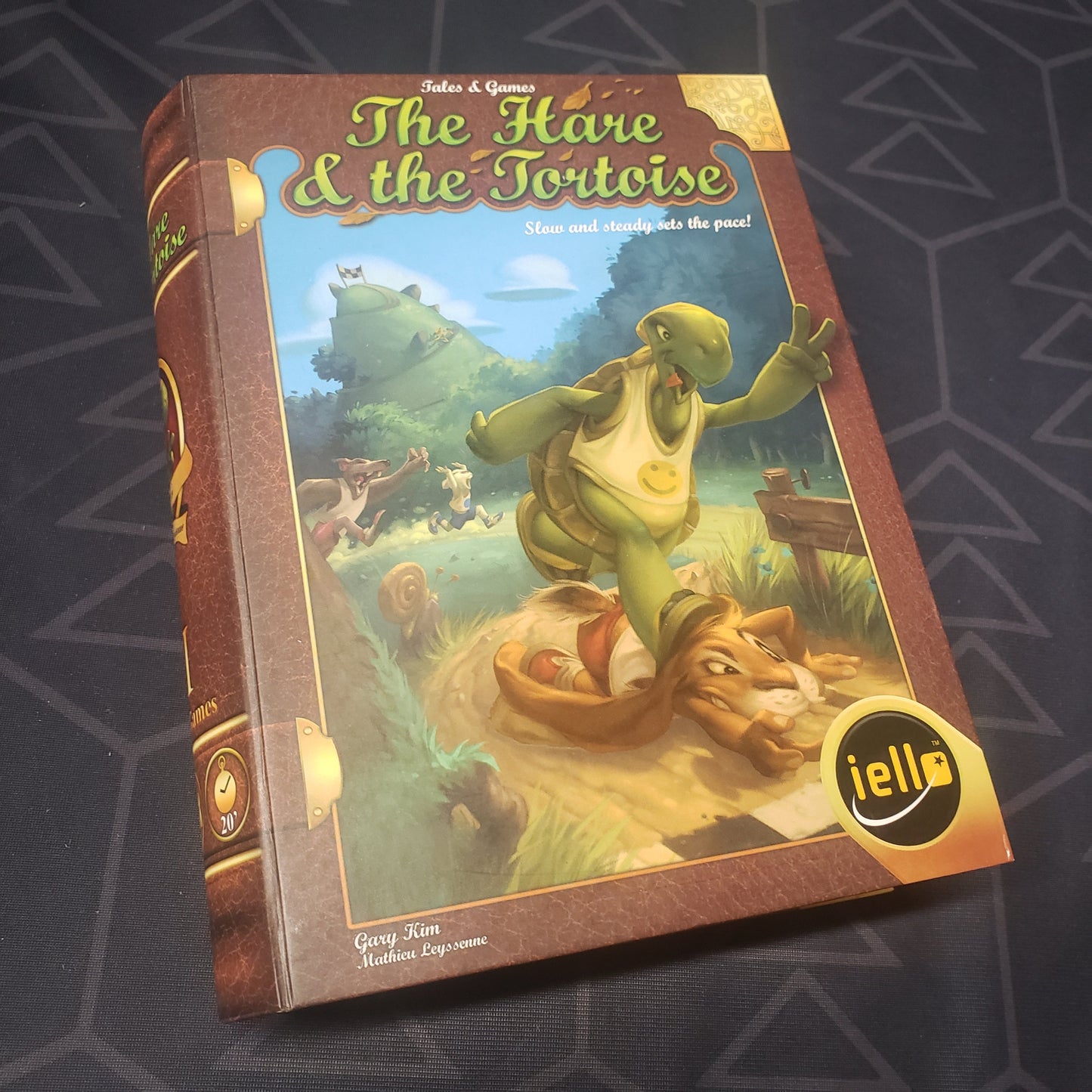 Image shows the front cover of the box for the Tales & Games: The Hare & the Tortoise board game
