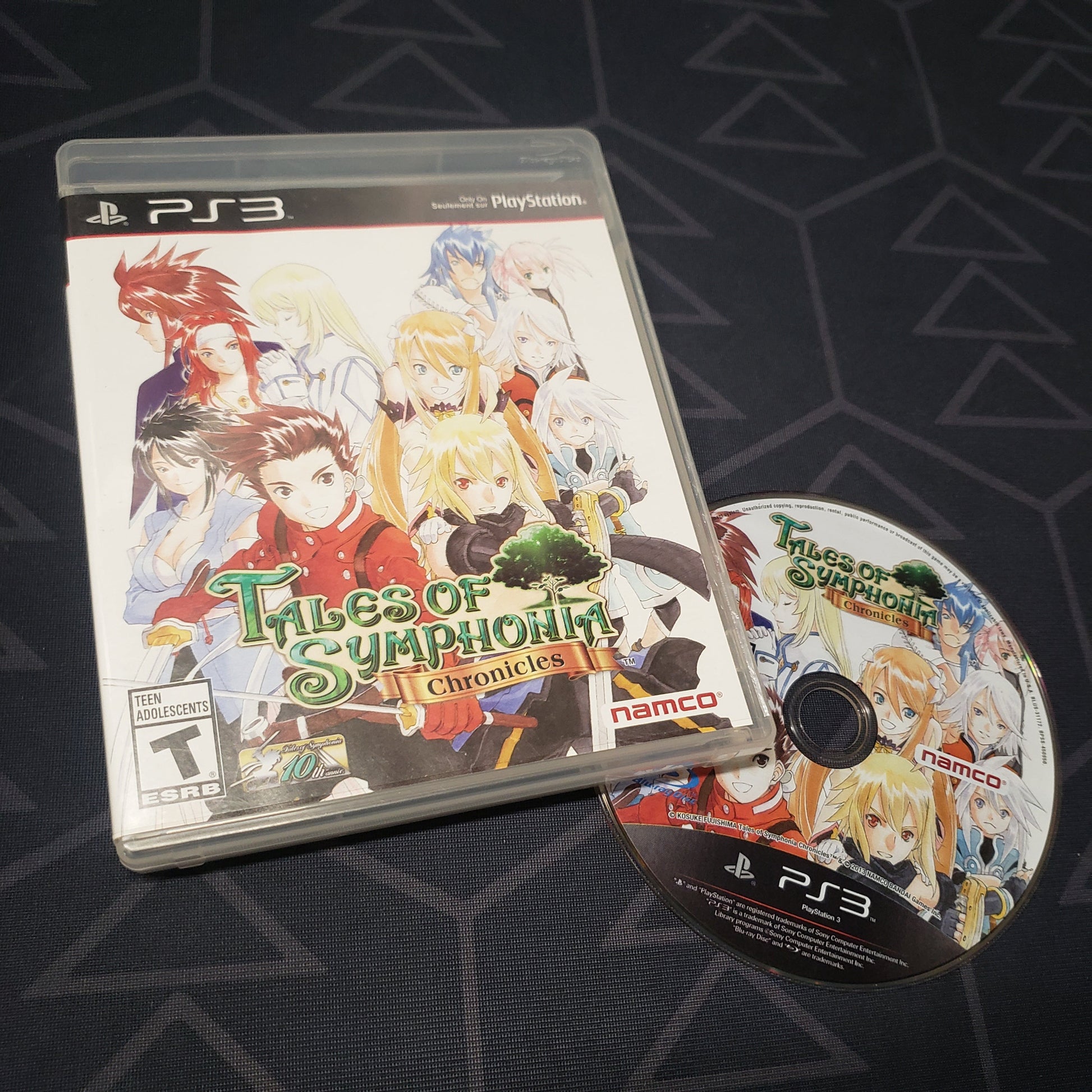 Image shows the case and disc for the video game Tales of Symphonia Chronicles for Playstation 3