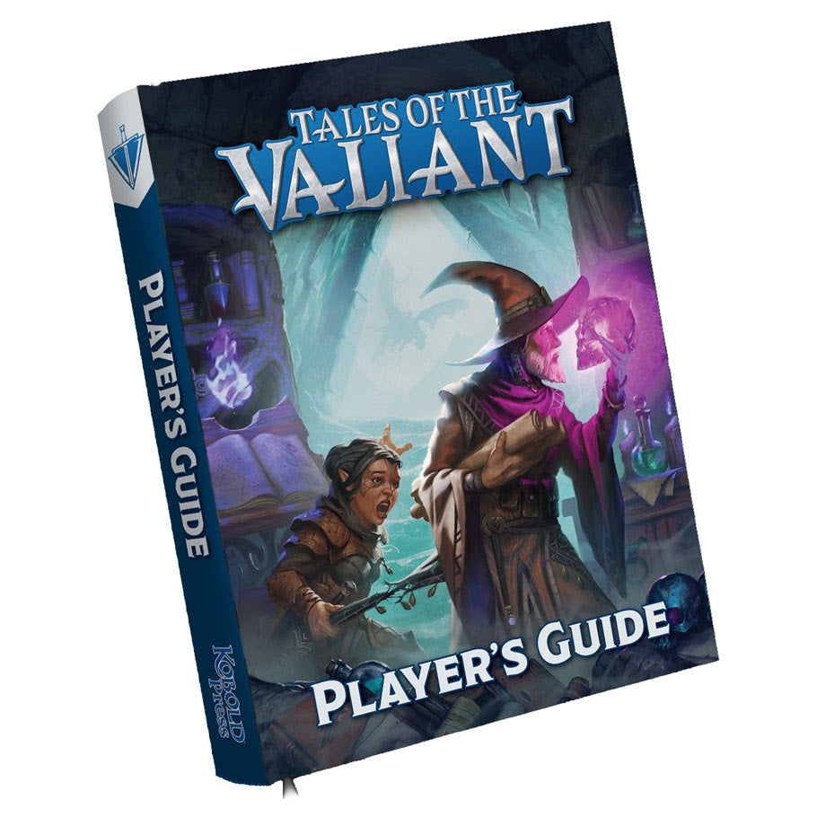 Image shows the front cover of the Player's Guide book for the Tales of the Valiant roleplaying game