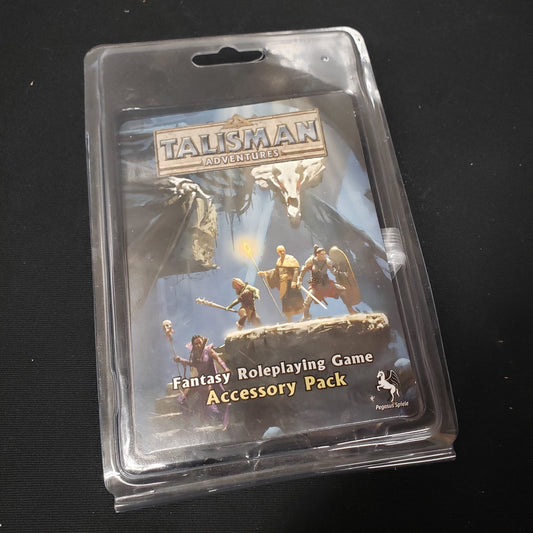 Image shows the front of the package for the Accessory Pack for the roleplaying game Talisman Adventures