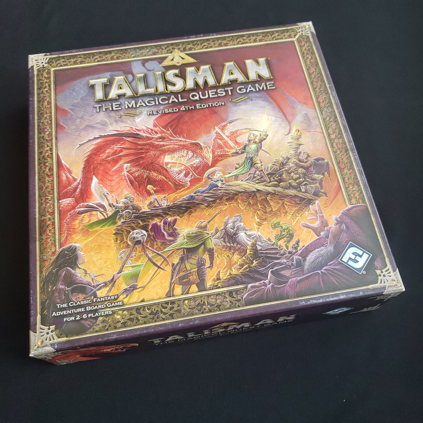 Image shows the front cover of the box of the Talisman board game