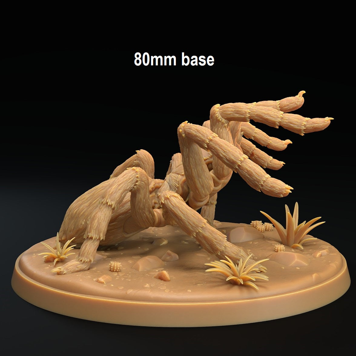 Image shows an 3D render of a tarantula gaming miniature