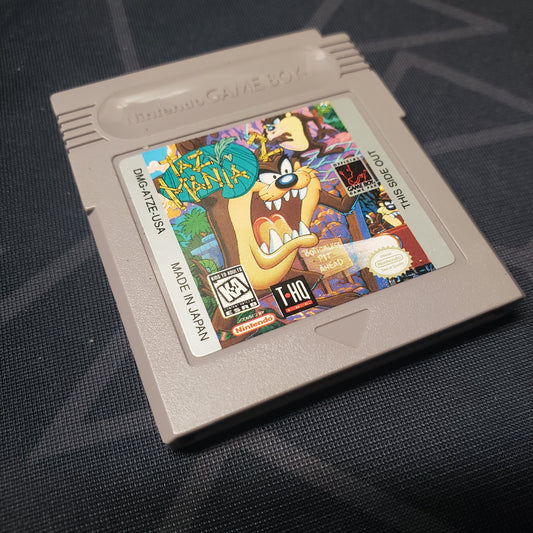 Image shows the front of the cartridge for the video game Taz-Mania for Nintendo Game Boy