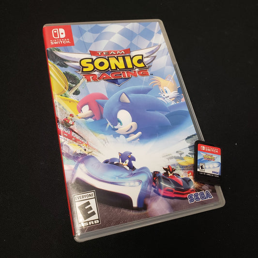 Image shows the case & cartridge for the video game Team Sonic Racing for Nintendo Switch