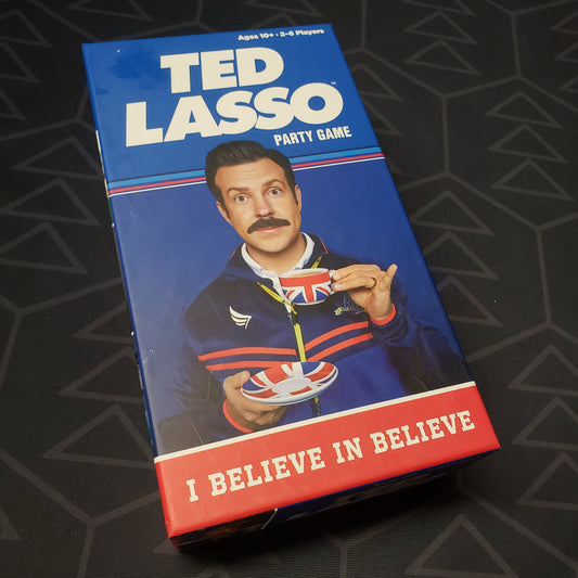 Image shows the front cover of the box for the Ted Lasso Party Game