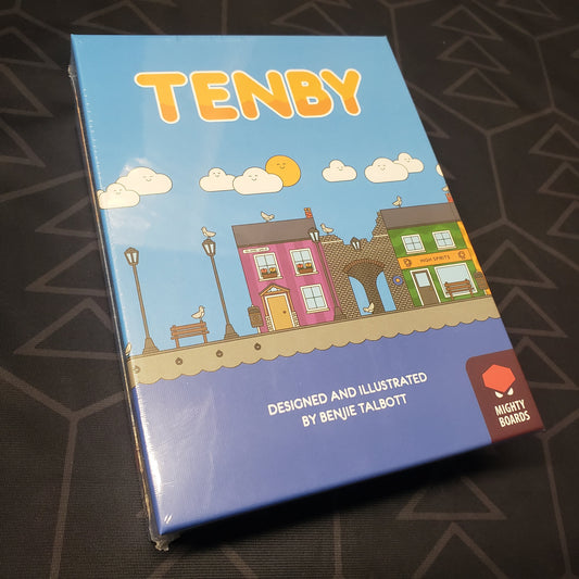 Image shows the front cover of the box for the Tenby board game
