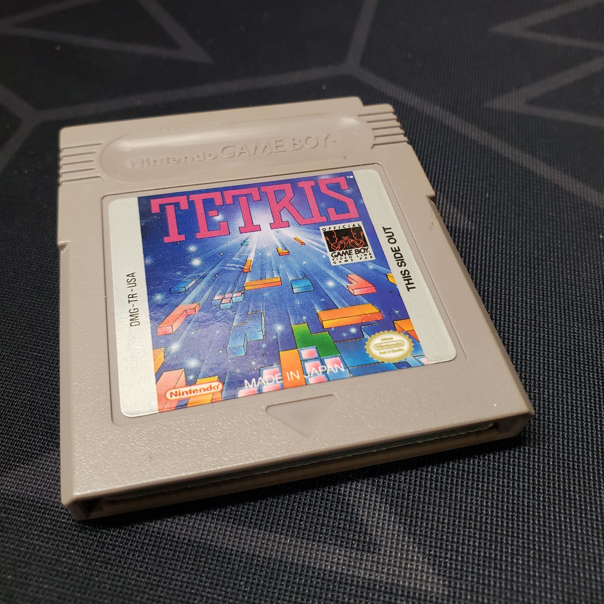 Image shows the front of the cartridge for the video game Tetris for Nintendo Game Boy