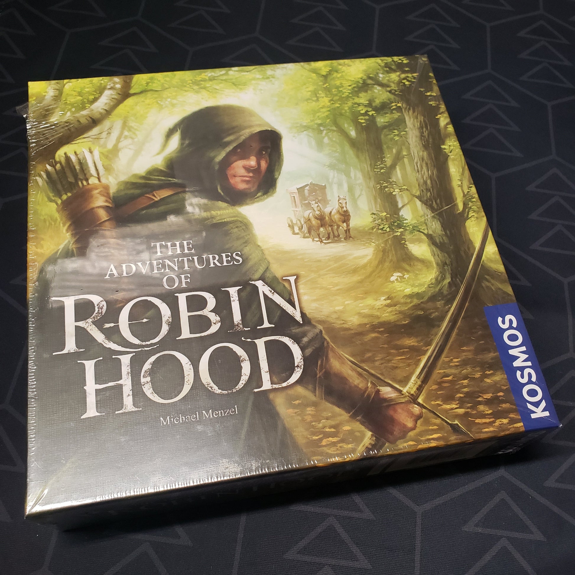 Image shows the front cover of the box of the Adventures of Robin Hood board game