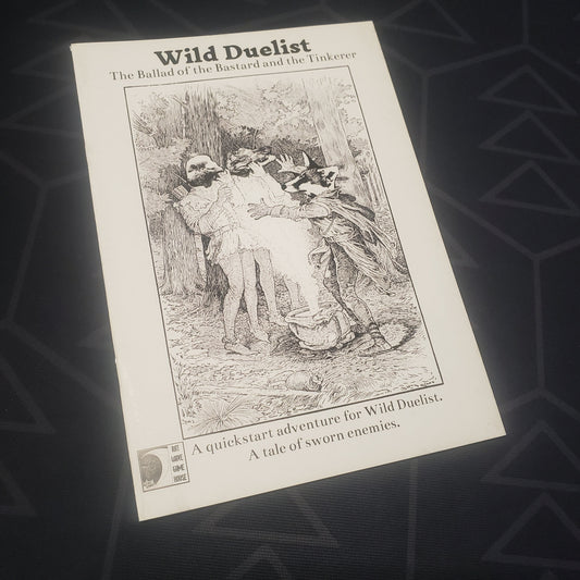 Image shows the front cover of the Ballad of the Bastard and the Tinkerer roleplaying game zine