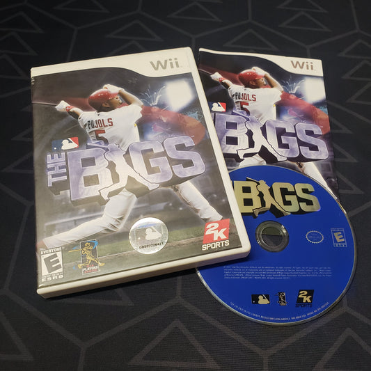 Image shows the case, manual and disc for the video game The Bigs for Nintendo Wii